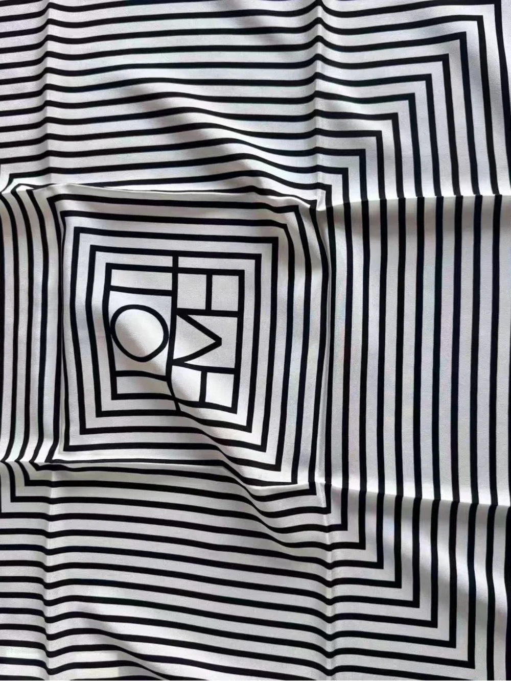 TOTEME Black White Striped Square Scarf